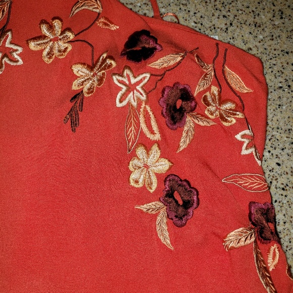 Free People NWT SZ S Embroidered Orange Dress - Picture 3 of 8